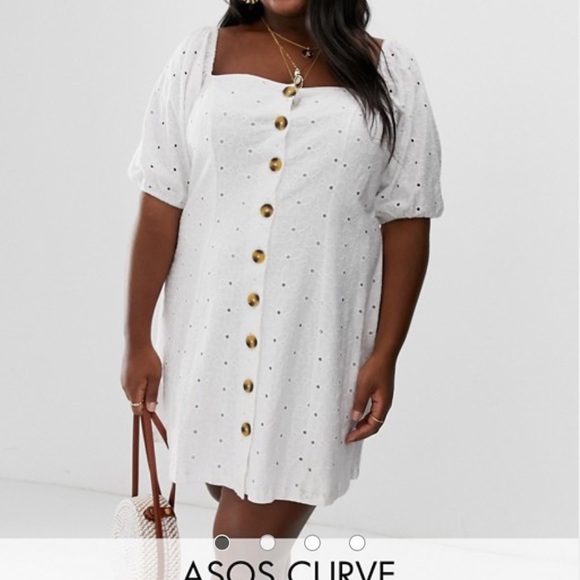 NWT ASOS White Tea Dress - Picture 7 of 10